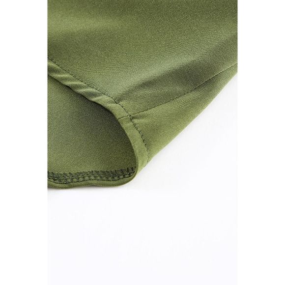 Azura Exchange  Green V Neck Lace Trim T-shirt - Picture 13 of 15